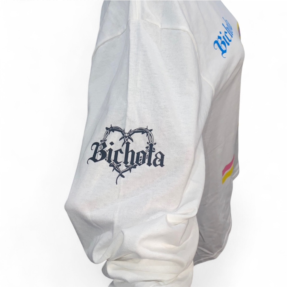 White Long Sleeve Tee with Pink 'K' Graphic - Picture 5 of 5